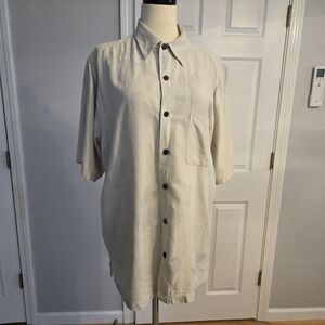 Silk Floral Print Button Down Shirt